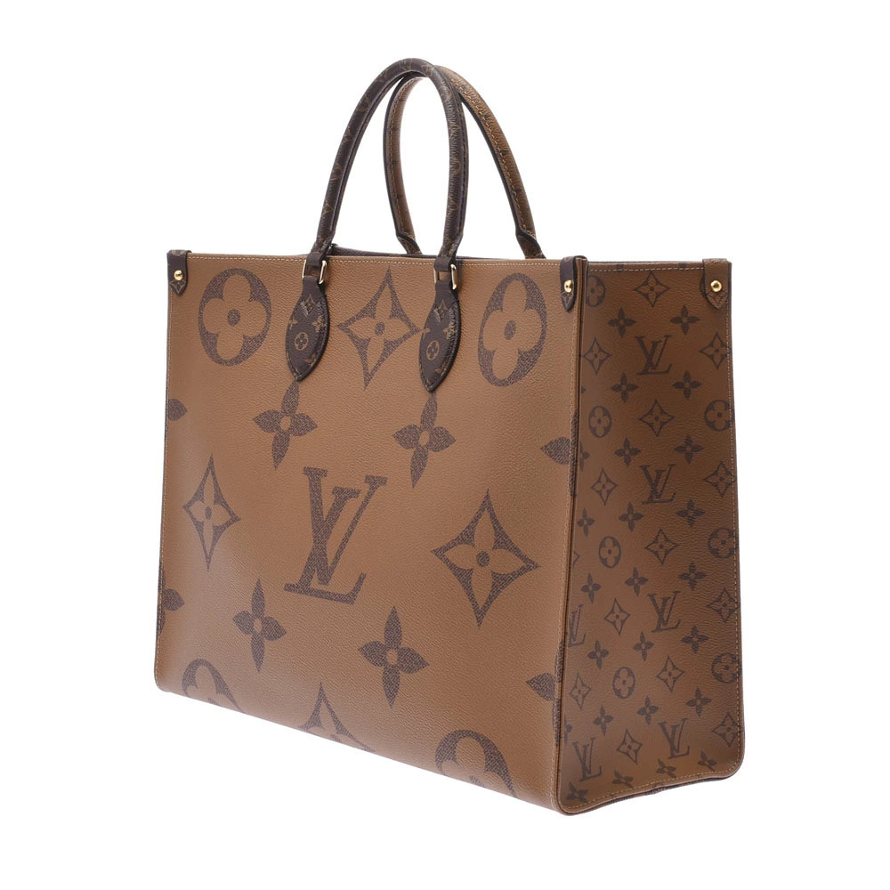 Louis Vuitton Monogram OnTheGo Bag Brown Canvas Reverse Brown